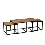 Τραπέζι σαλονιού Gigante δρυς μελαμίνη μεταλλικός σκελετός 120x60x50εκ ed1087 - Image 4