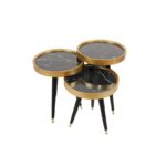 Βοηθητικά τραπεζάκια Bella μαύρο χρυσό χρώμα μελαμίνη 39x49xH39cm ed1089 - Image 5