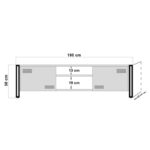Έπιπλο τηλεόρασης Cosmello atlantic pine μαύρο μελαμίνης μέταλλο μαύρο 180x45x50cm ed108 - Image 2