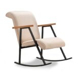 Dandolo Κουνιστή Πολυθρόνα Ύφασμα κρεμ 86x65x100cm ed1094 - Image 3