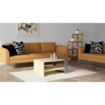 Τραπέζι σαλονιού Yonca δρυς ανθρακί μελαμίνη 80x50x35εκ ed10957