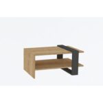 Τραπέζι σαλονιού Yonca δρυς ανθρακί μελαμίνη 80x50x35εκ ed10957 - Image 3