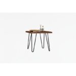 Τραπεζάκι βοηθητικό σαλονιού Mahic καρυδί ξύλο μεταλλικά πόδια 43x50cm ed10959 - Image 4