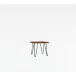 Τραπεζάκι βοηθητικό σαλονιού Mahic καρυδί ξύλο μεταλλικά πόδια 43x50cm ed10959 - Image 3