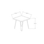 Τραπεζάκι βοηθητικό σαλονιού Mahic καρυδί ξύλο μεταλλικά πόδια 43x50cm ed10959 - Image 2