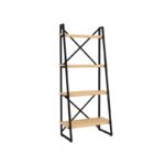 Βιβλιοθήκη Alaro oak μαύρο χρώμα μελαμίνη και μέταλλο 66x30x150cm ed10965 - Image 3