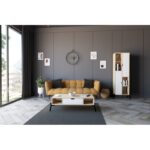 Τραπέζι σαλονιού Faro Sapphire δρυς άσπρο μελαμίνη 100x50x28 2εκ ed10967