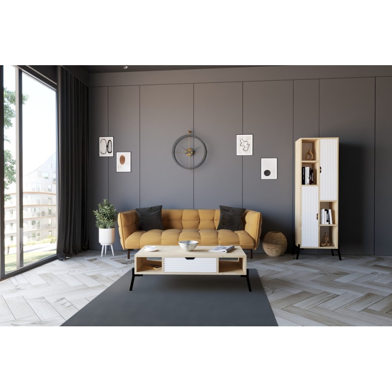 10967_0-800x800 Τραπέζι σαλονιού Faro Sapphire δρυς άσπρο μελαμίνη 100x50x28 2εκ ed10967 - Image 1