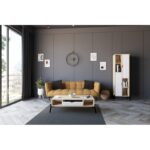 Τραπέζι σαλονιού Faro Sapphire δρυς άσπρο μελαμίνη 100x50x28 2εκ ed10967 - Image 5