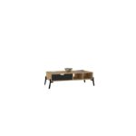 Τραπέζι σαλονιού Serpa Sapphire Oak ανθρακί μελαμίνη σιδερένια πόδια 100x50x28 2εκ ed10968 - Image 4