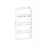 Βιβλιοθήκη Langdon oak μελαμίνη 72x25x161cm ed1096 - Image 2