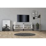 Έπιπλο τηλεόρασης Cupe λευκό χρώμα 160x24 5x50 4cm ed10972