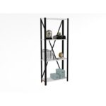 Βιβλιοθήκη London άσπρο μελαμίνη μεταλλικό πλαίσιο 60x29x149 5εκ ed10975 - Image 4