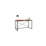 Γραφείο Lavoro καρυδί χρώμα 121x60x72cm μελαμίνη μέταλλο ed10977 - Image 4