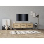 Έπιπλο τηλεόρασης Melody Sapphire Oak 160x40x50cm ed10997