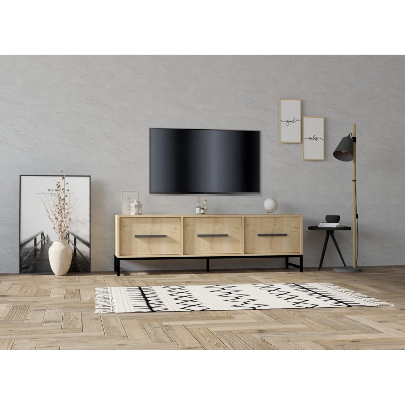 10997_0-800x800 Έπιπλο τηλεόρασης Melody Sapphire Oak 160x40x50cm ed10997 - Image 1