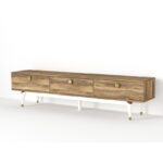 Έπιπλο TV Vince 180x29 5x43 1cm χρώματος λευκό καρυδί ed1099 - Image 4