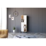 Βιβλιοθήκη Sorrento Sapphire δρυς άσπρο μελαμίνη 48 2x30x160εκ ed11005