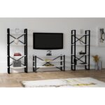 Έπιπλο τηλεόρασης Esotico μέταλλο μελαμίνη 120x32x58 5cm ed11015