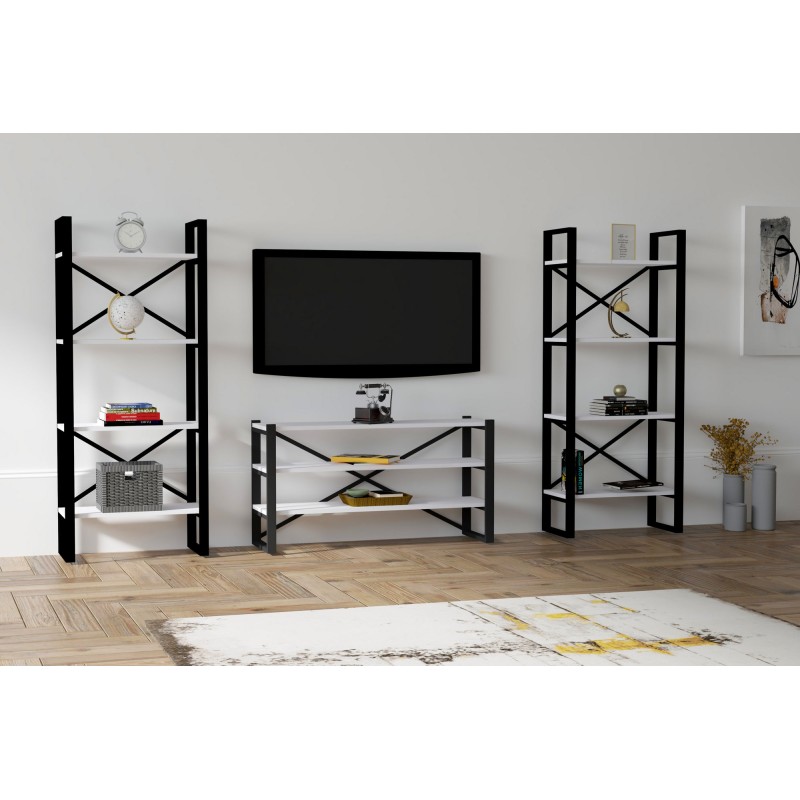 11015_0-800x800 Έπιπλο τηλεόρασης Esotico μέταλλο μελαμίνη 120x32x58 5cm ed11015 - Image 1