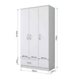 Ντουλάπα Balis άσπρη μελαμίνη 90x43x170cm ed1103 - Image 2