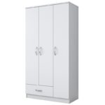 Ντουλάπα Balis άσπρη μελαμίνη 90x43x170cm ed1103 - Image 5