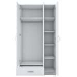 Ντουλάπα Balis άσπρη μελαμίνη 90x43x170cm ed1103 - Image 4