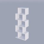 Βιβλιοθήκη Meris άσπρο μελαμίνη 60x30x150εκ ed1104 - Image 4