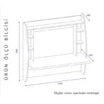 Γραφείο Parete λευκό χρώμα μελαμίνη 120x55x123 6cm ed1105 - Image 2