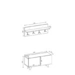 Έπιπλο εισόδου Lores άσπρο καρυδί μελαμίνη 80x14 5x29 5εκ ed1117 - Image 2