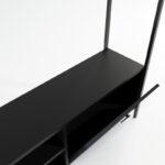 Έπιπλο TV Biblo μαύρο χρώμα μελαμίνη μέταλλο 180x40x180cm ed1119 - Image 3
