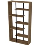 Βιβλιοθήκη Presto καρυδί μαύρο μελαμίνη 90x29 5x173 2εκ ed1123 - Image 3