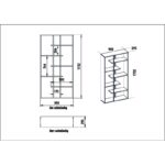 Βιβλιοθήκη Presto καρυδί μαύρο μελαμίνη 90x29 5x173 2εκ ed1123 - Image 2