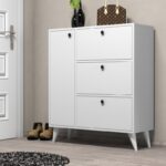 Έπιπλο εισόδου ντουλάπι Bella άσπρη μελαμίνη 90x35x105cm ed1124