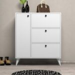 Έπιπλο εισόδου ντουλάπι Bella άσπρη μελαμίνη 90x35x105cm ed1124 - Image 5