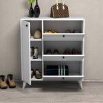 Έπιπλο εισόδου ντουλάπι Bella άσπρη μελαμίνη 90x35x105cm ed1124 - Image 4