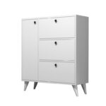 Έπιπλο εισόδου ντουλάπι Bella άσπρη μελαμίνη 90x35x105cm ed1124 - Image 3