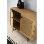 Μπουφές Tarsus δρυς μέταλλο μαύρο μελαμίνη 100x40x77εκ ed1126 - Image 4