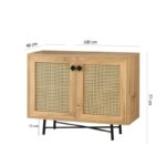 Μπουφές Tarsus δρυς μέταλλο μαύρο μελαμίνη 100x40x77εκ ed1126 - Image 2