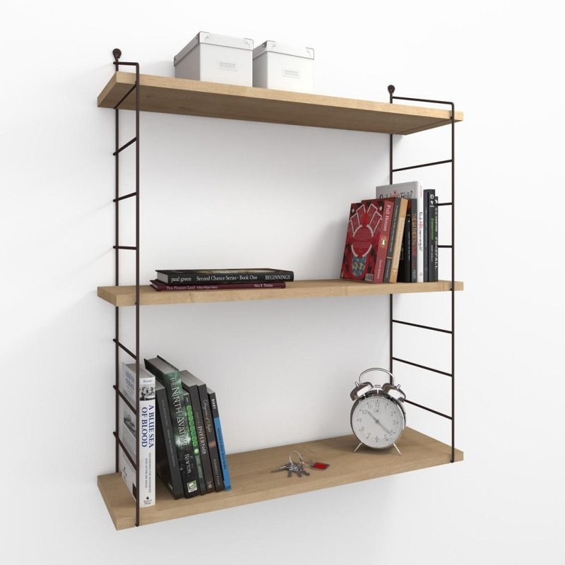 1127_0-800x800 Ράφι τοίχου Armoni oak μελαμίνη 72x85x20cm ed1127 - Image 1