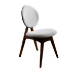 Καρέκλες Touch σετ 2 τεμαχίων καρυδί ξύλο κρεμ ύφασμα 54x55x93cm ed1131 - Image 4