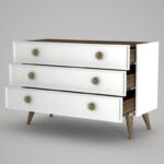 Συρταριέρα Nadya λευκό καρυδί 120x45x80 3cm μελαμίνη ed1132 - Image 4