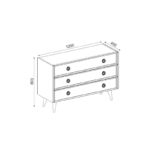 Συρταριέρα Nadya λευκό καρυδί 120x45x80 3cm μελαμίνη ed1132 - Image 2