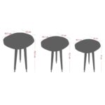 Βοηθητικά τραπεζάκια Bella μαύρο χρυσό χρώμα μελαμίνη 42x47xH40 5cm ed1133 - Image 2