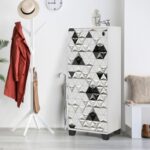 STELLA ΠΑΠΟΥΤΣΟΘΗΚΗ ΛΕΥΚΟ ΜΑΥΡΟ ΜΕΛΑΜΙΝΗ 50x38xH127cm ed1134