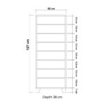 STELLA ΠΑΠΟΥΤΣΟΘΗΚΗ ΛΕΥΚΟ ΜΑΥΡΟ ΜΕΛΑΜΙΝΗ 50x38xH127cm ed1134 - Image 2