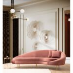 Uscire τριθέσιος καναπές Ύφασμα ροζ 255x120x85cm ed1136