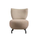 Καρέκλα Loly κρεμ σετ 2 μεταλλικά πόδια 74x64x84εκ ed1144 - Image 4