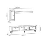 Έπιπλο tv Asti λευκό χρυσό χρώμα μελαμίνη 180x29 5x45cm ed1147 - Image 2