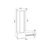 Έπιπλο εισόδου Ponte άσπρο καρυδί μελαμίνη μεταλλικός σκελετός 120x33 5x199 3εκ ed1152 - Image 2